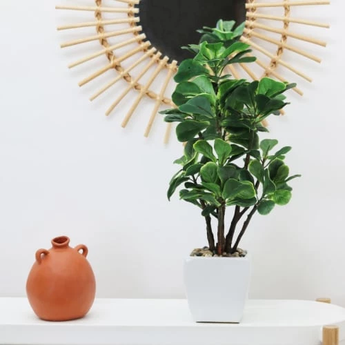 Ligne Déco Plantes D'intérieur Et Fleurs D'intérieur Plante Verte Artificielle Ficus, Pot Céramique, H.55cm 4 Ligne Déco Plantes D'intérieur Et Fleurs D'intérieur Plante Verte Artificielle Ficus, Pot Céramique, H.55cm – Image 2