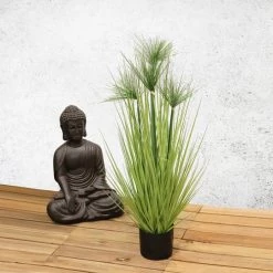 Ligne Déco Plantes D'intérieur Et Fleurs D'intérieur Plante Verte Artificielle Graminée Herbe Papyrus, H.100cm -Parasols Soldes Magasin plante verte artificielle graminee herbe papyrus h 100cm 4