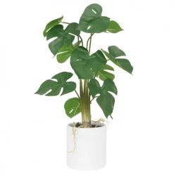 Ligne Déco Plantes D'intérieur Et Fleurs D'intérieur Plante Verte Artificielle Monstera, Pot Céramique, H.50cm