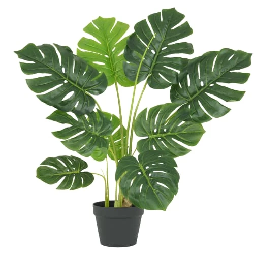 Ligne Déco Plantes D'intérieur Et Fleurs D'intérieur Plante Verte Artificielle Monstera, Toucher Naturel, H.85cm 3 Ligne Déco Plantes D'intérieur Et Fleurs D'intérieur Plante Verte Artificielle Monstera, Toucher Naturel, H.85cm