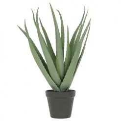 Ligne Déco Plantes D'intérieur Et Fleurs D'intérieur Plante Verte Artificielle Succulente Aloe Vera En Pot, H.45cm