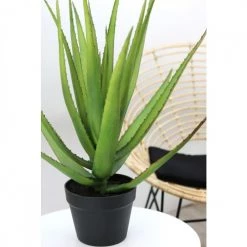 Ligne Déco Plantes D'intérieur Et Fleurs D'intérieur Plante Verte Artificielle Succulente Aloe Vera En Pot, H.60cm -Parasols Soldes Magasin plante verte artificielle succulente aloe vera en pot h 60cm 3