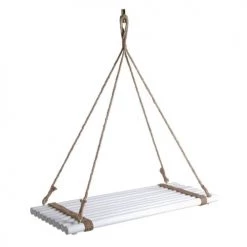 Aubry Gaspard Pots, Cache-pots Et Jardinières D'extérieur Plateau Suspendu En Bois Teinté Blanc