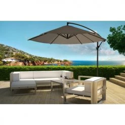 Concept Usine Parasols PORTICCIO - Parasol Déporté Octogonale Gris D3m -Parasols Soldes Magasin porticcio parasol deporte octogonale gris d3m 5