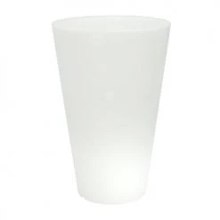 Serralunga Pots, Cache-pots Et Jardinières D'extérieur Pot à Fleur éclairé En Résine Recyclable Neutre D52cm