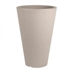 Serralunga Pots, Cache-pots Et Jardinières D'extérieur Pot à Fleur En Résine Recyclable Gris Tourtelle D40cm