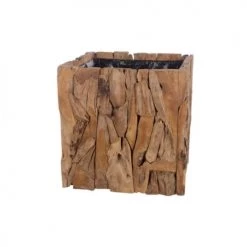 Dijk Pots, Cache-pots Et Jardinières D'extérieur Pot Carré Haut En Teck 38x38cm