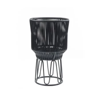 Ames Pots, Cache-pots Et Jardinières D'extérieur Pot De Fleur Métal Noir 40x68x40cm 5 Ames Pots, Cache-pots Et Jardinières D'extérieur Pot De Fleur Métal Noir 40x68x40cm – Image 3