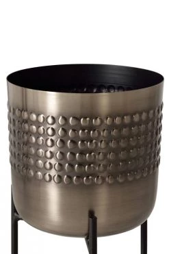 GINER Y COLOMER Pots, Cache-pots Et Jardinières D'extérieur Pot De Fleurs En Métal Bronze -Parasols Soldes Magasin pot de fleurs en metal bronze 3