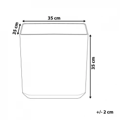 Beliani Pots, Cache-pots Et Jardinières D'extérieur Pot De Fleurs Gris Carré 35x35 -Parasols Soldes Magasin pot de fleurs gris carre 35x35 1