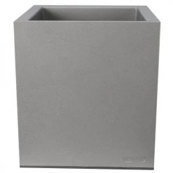 Riviera Pots, Cache-pots Et Jardinières D'extérieur Pot En Plastique Carré Aspect Granit 30 Cm Gris Clair