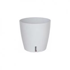 Riviera Pots, Cache-pots Et Jardinières D'extérieur Pot En Plastique Rond Avec Réserve D'eau 30 Cm Eva Blanc