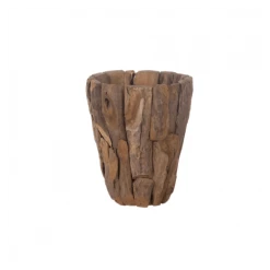 Dijk Pots, Cache-pots Et Jardinières D'extérieur Pot Rond En Teck D50cm