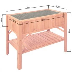 Tectake Pots, Cache-pots Et Jardinières D'extérieur Potager Sur Pied Avec étagère De Rangement 119 X 53 X 90 Cm Marron -Parasols Soldes Magasin potager sur pied avec etagere de rangement 119 x 53 x 90 cm marron 4