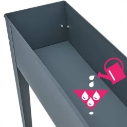 Tectake Pots, Cache-pots Et Jardinières D'extérieur Potager Sur Pied Gris Anthracite -Parasols Soldes Magasin potager sur pied gris anthracite 5