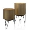 The Home Deco Factory Pots, Cache-pots Et Jardinières D'extérieur Pots De Fleur Pied Filaire - Lot De 2 -Parasols Soldes Magasin pots de fleur pied filaire lot de 2