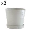 Ecopots Pots, Cache-pots Et Jardinières D'extérieur Pots De Fleurs Avec Soucoupe Blanc Gris D20 - Lot De 3 -Parasols Soldes Magasin pots de fleurs avec soucoupe blanc gris d20 lot de 3 2