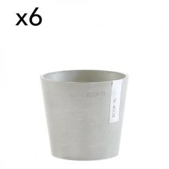 Ecopots Pots, Cache-pots Et Jardinières D'extérieur Pots De Fleurs Blanc Gris D13 - Lot De 6