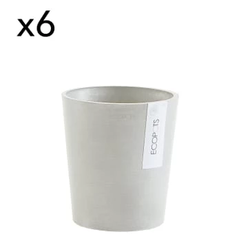 Ecopots Pots, Cache-pots Et Jardinières D'extérieur Pots De Fleurs Bleu Grey D14 - Lot De 6 5 Ecopots Pots, Cache-pots Et Jardinières D'extérieur Pots De Fleurs Bleu Grey D14 - Lot De 6 – Image 3