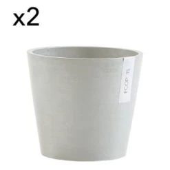 Ecopots Pots, Cache-pots Et Jardinières D'extérieur Pots De Fleurs Bleu Gris D20 - Lot De 2 -Parasols Soldes Magasin pots de fleurs blanc gris d20 lot de 2