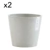 Ecopots Pots, Cache-pots Et Jardinières D'extérieur Pots De Fleurs Blanc Gris D20 - Lot De 2 -Parasols Soldes Magasin pots de fleurs blanc gris d20 lot de 2 3