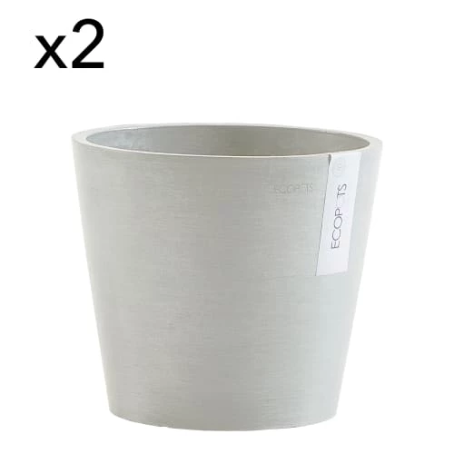 Ecopots Pots, Cache-pots Et Jardinières D'extérieur Pots De Fleurs Blanc Gris D20 - Lot De 2 3 Ecopots Pots, Cache-pots Et Jardinières D'extérieur Pots De Fleurs Blanc Gris D20 - Lot De 2