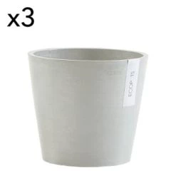 Ecopots Pots, Cache-pots Et Jardinières D'extérieur Pots De Fleurs Blanc Gris D20 - Lot De 3 11 Ecopots Pots, Cache-pots Et Jardinières D'extérieur Pots De Fleurs Blanc Gris D20 - Lot De 3 -Parasols Soldes Magasin pots de fleurs blanc gris d20 lot de 3 1
