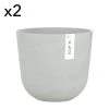 Ecopots Pots, Cache-pots Et Jardinières D'extérieur Pots De Fleurs Blanc Gris D25 - Lot De 2 -Parasols Soldes Magasin pots de fleurs blanc gris d25 lot de 2 1
