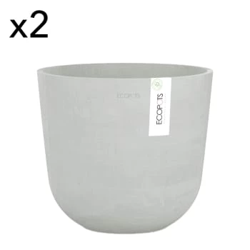 Ecopots Pots, Cache-pots Et Jardinières D'extérieur Pots De Fleurs Bleu Gris D25 - Lot De 2 5 Ecopots Pots, Cache-pots Et Jardinières D'extérieur Pots De Fleurs Bleu Gris D25 - Lot De 2 – Image 3