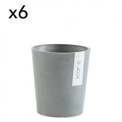 Ecopots Pots, Cache-pots Et Jardinières D'extérieur Pots De Fleurs Bleu Grey D14 - Lot De 6