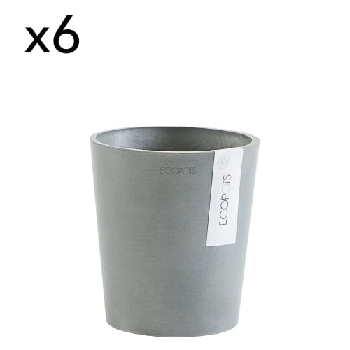 Ecopots Pots, Cache-pots Et Jardinières D'extérieur Pots De Fleurs Bleu Grey D14 - Lot De 6 3 Ecopots Pots, Cache-pots Et Jardinières D'extérieur Pots De Fleurs Bleu Grey D14 - Lot De 6