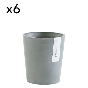 Ecopots Pots, Cache-pots Et Jardinières D'extérieur Pots De Fleurs Bleu Grey D14 - Lot De 6 4 Ecopots Pots, Cache-pots Et Jardinières D'extérieur Pots De Fleurs Bleu Grey D14 - Lot De 6 – Image 2