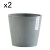 Ecopots Pots, Cache-pots Et Jardinières D'extérieur Pots De Fleurs Bleu Gris D20 - Lot De 2 -Parasols Soldes Magasin pots de fleurs bleu gris d20 lot de 2