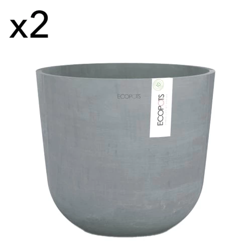 Ecopots Pots, Cache-pots Et Jardinières D'extérieur Pots De Fleurs Bleu Gris D25 - Lot De 2 3 Ecopots Pots, Cache-pots Et Jardinières D'extérieur Pots De Fleurs Bleu Gris D25 - Lot De 2
