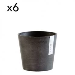 Ecopots Pots, Cache-pots Et Jardinières D'extérieur Pots De Fleurs Noir D13 - Lot De 6