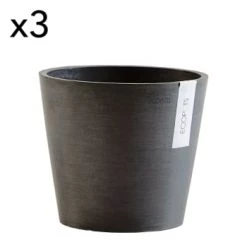 Ecopots Pots, Cache-pots Et Jardinières D'extérieur Pots De Fleurs Noir D20 - Lot De 3 -Parasols Soldes Magasin pots de fleurs noir d20 lot de 3 3