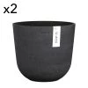 Ecopots Pots, Cache-pots Et Jardinières D'extérieur Pots De Fleurs Noir D25 - Lot De 2 -Parasols Soldes Magasin pots de fleurs noir d25 lot de 2 3