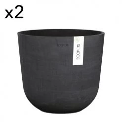 Ecopots Pots, Cache-pots Et Jardinières D'extérieur Pots De Fleurs Noir D25 - Lot De 2