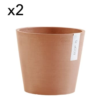 Ecopots Pots, Cache-pots Et Jardinières D'extérieur Pots De Fleurs Blanc Gris D20 - Lot De 2 5 Ecopots Pots, Cache-pots Et Jardinières D'extérieur Pots De Fleurs Blanc Gris D20 - Lot De 2 – Image 3