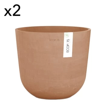 Ecopots Pots, Cache-pots Et Jardinières D'extérieur Pots De Fleurs Bleu Gris D25 - Lot De 2 4 Ecopots Pots, Cache-pots Et Jardinières D'extérieur Pots De Fleurs Bleu Gris D25 - Lot De 2 – Image 2