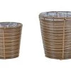 Beliani Pots, Cache-pots Et Jardinières D'extérieur Pots Et Vases En Rotin Marron H25 32