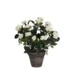 Mica Decorations Plantes D'intérieur Et Fleurs D'intérieur Rosier Artificielle Blanches En Pot H33 -Parasols Soldes Magasin rosier artificielle blanches en pot h33