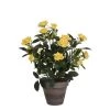 Mica Decorations Plantes D'intérieur Et Fleurs D'intérieur Rosier Artificielle Jaune En Pot H33 -Parasols Soldes Magasin rosier artificielle jaune en pot h33