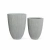 Alice's Garden Pots, Cache-pots Et Jardinières D'extérieur Set De 2 Bacs à Fleurs, Vases Plastique Gris Clair