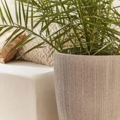 Alice's Garden Pots, Cache-pots Et Jardinières D'extérieur Set De 2 Bacs à Fleurs, Vases Plastique Gris Clair -Parasols Soldes Magasin set de 2 bacs a fleurs vases plastique gris clair 2