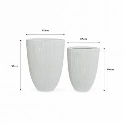 Alice's Garden Pots, Cache-pots Et Jardinières D'extérieur Set De 2 Bacs à Fleurs, Vases Plastique Gris Clair -Parasols Soldes Magasin set de 2 bacs a fleurs vases plastique gris clair 4