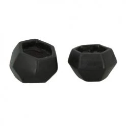 Now’s Home Pots, Cache-pots Et Jardinières D'extérieur Set De 2 Caches Pots Jais En Béton Noir