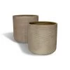 Now’s Home Pots, Cache-pots Et Jardinières D'extérieur Set De 2 Pots Ronds En Terre D'argile Taupe -Parasols Soldes Magasin set de 2 pots ronds en terre d argile taupe