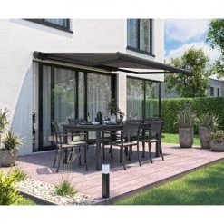 Oviala Parasols Store Banne Coffre Integral Aluminium Gris 2.5x2m -Parasols Soldes Magasin store banne coffre integral aluminium gris 2 5x2m 4