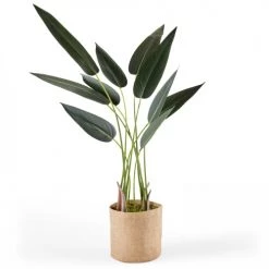 Oviala Plantes D'intérieur Et Fleurs D'intérieur Strelitzia Artificiel Avec Pot H90cm
